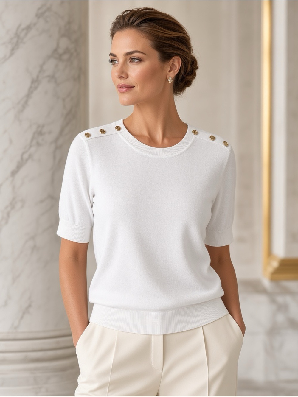 🤍 MICHAEL MICHAEL KORS Classic Ribbed Knit Sweater | White | XL | NWT 🏷️